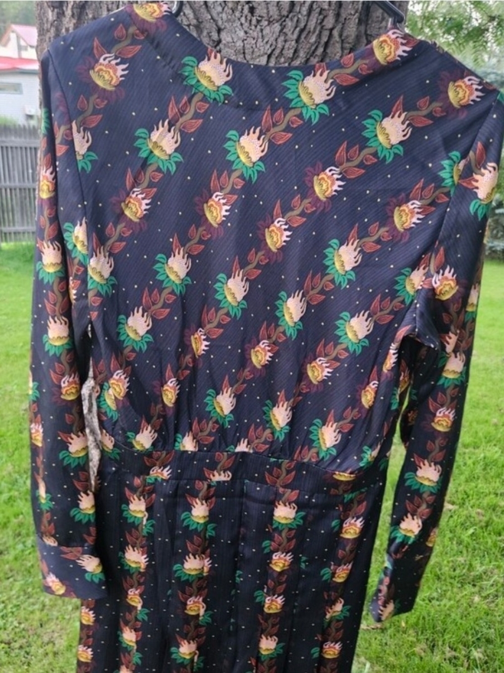 NWT! Scotch & Soda Women's Black Floral-Print Midi Dress, Size Medium - Picture 5 of 12